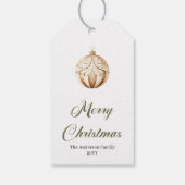 Elegant Neutral Editable Christmas Bauble Gift Tag Geschenkanhänger (Rückseite)