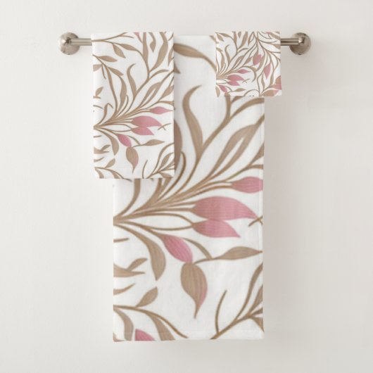 Elegant neutral floral botanisch badhandtuch set (Insitu)