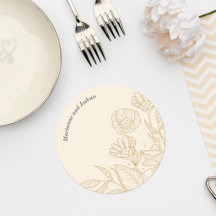 Elegant Neutral Floral Wedding Coaster