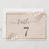 Elegant Neutral Magnolia Wedding Table Number (Rückseite)