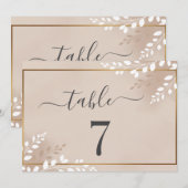 Elegant Neutral Magnolia Wedding Table Number (Vorne/Hinten)