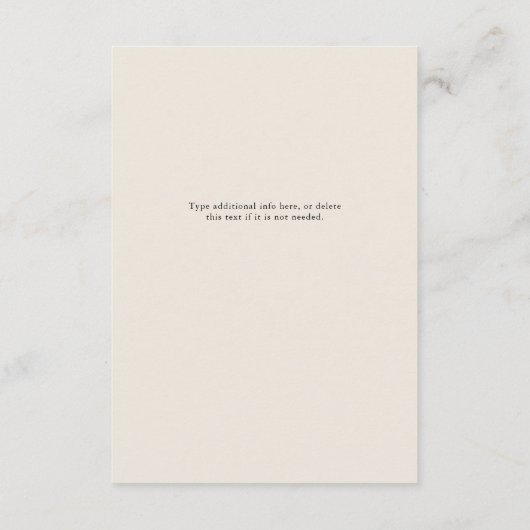 Elegant Neutral Modern Wedding Details QR Code Begleitkarte (Rückseite)