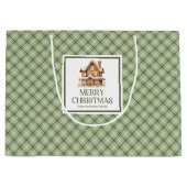 Elegant Neutral Nordic Christmas Script Gift Bag   Große Geschenktüte (Vorderseite)