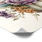 Elegant Neutral Pumpkin Floral Fall Cottage  Poster (Ecke)