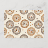 Elegant Neutral Safari Lion Baby Diapper Raffle Begleitkarte (Rückseite)