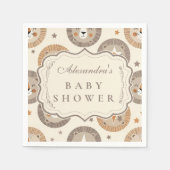 Elegant Neutral Safari Lion Baby Shower Serviette (Vorderseite)