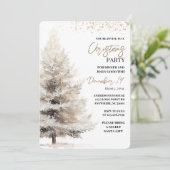 Elegant Neutral Watercolor Christmas Einladung (Stehend Vorderseite)