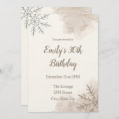 Elegant Neutral Winter 30th Birthday Invitation Einladung (Vorne/Hinten)