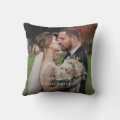 Elegant New Couple Wedding Foto Monogram Kissen (Rückseite)