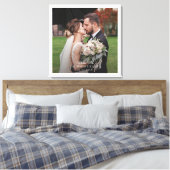 Elegant New Couple Wedding Foto Monogram Leinwanddruck (Insitu (Schlafzimmer))
