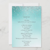 ELEGANT New Kristall Diamond Hochzeitsgrün Einladung (Rückseite)