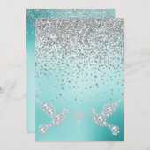 ELEGANT New Kristall Diamond Hochzeitsgrün Einladung (Vorne/Hinten)