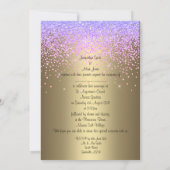 ELEGANT New kristall diamond wedeln lila Gold Einladung (Rückseite)