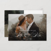 Elegant New Mr. and Mrs. Wedding Dankeskarte (Vorne/Hinten)