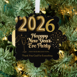 Elegant New Year Eve Paper Ornament Karte