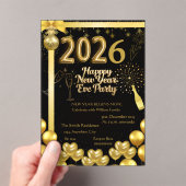 Elegant New Year Eve Party Invitation Card Acryleinladungen (Insitu (Handheld))