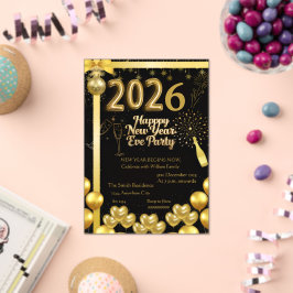 Elegant New Year Eve Party Invitation Card Acryleinladungen