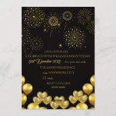 Elegant New Year Eve Party Invitation Card Einladung (Rückseite)