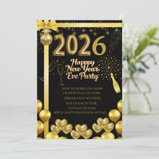 Elegant New Year Eve Party Invitation Card Einladung