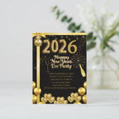Elegant New Year Eve Party Invitation Card Postkarte (Stehend Vorderseite)