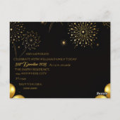 Elegant New Year Eve Party Invitation Card Postkarte (Rückseite)