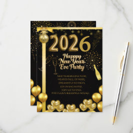 Elegant New Year Eve Party Invitation Card RSVP Karte