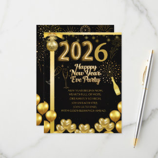 Elegant New Year Eve Party Invitation Card RSVP Karte