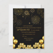 Elegant New Year Eve Party Invitation Card RSVP Karte (Rückseite)
