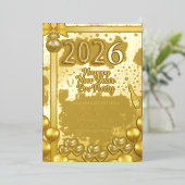 Elegant New Year Eve Party Invitation Foil Card Folieneinladung (Stehend vorne)