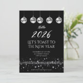 Elegant New Year’s Eve Party Invitation Einladung (Stehend Vorderseite)