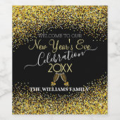 Elegant New Year’s Eve  with Champagne Weinetikett (Einzelnes Label)