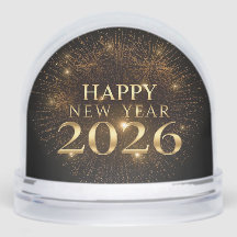 elegant new year snow globe 2025