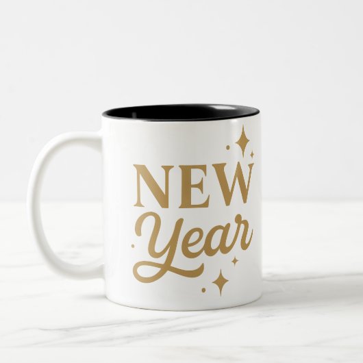 Elegant New Year Zweifarbige Tasse (Links)