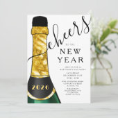 Elegant New Year's Eve Party Einladung (Stehend Vorderseite)