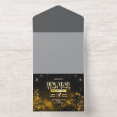 Elegant New Year's Eve Party Invitation with Gold All-in-One-Einladung (Innenseite)