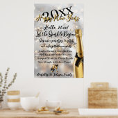 Elegant New Year's Eve Welcome Poster (Küche)