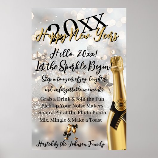 Elegant New Year's Eve Welcome Poster (Vorne)