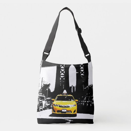 Elegant New York City Nyc Yellow Taxi Brooklyn Tragetaschen Mit Langen Trägern (Vorderseite)