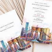 Elegant New York City Skyline Brooklyn Bridge Einladung