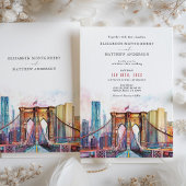 Elegant New York City Skyline Brooklyn Bridge Einladung