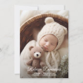 Elegant Newborn Foto Collage Birth Ankündigung (Vorderseite)