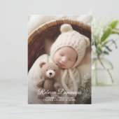 Elegant Newborn Foto Collage Birth Ankündigung (Stehend Vorderseite)