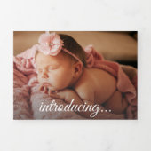 Elegant Newborn Foto Collage Dreifach Gefaltete Ankündigung (Cover)