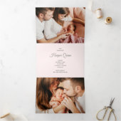 Elegant Newborn Foto Collage Dreifach Gefaltete Ankündigung (Innenseite)