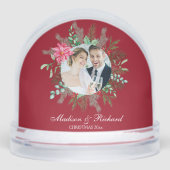 Elegant Newlywed Christmas Snow Globe Schneekugeln (Vorderseite)