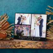 Elegant Newlyweds 3 Foto Collage Black Wedding Fotoplatte (Seite)