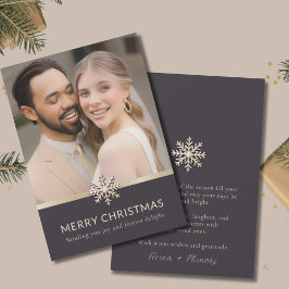 Elegant Newlyweds First Christmas Flat Card Feiertagskarte