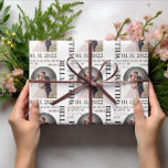 Elegant Newlyweds Mr. & Mrs. Wedding Geschenkpapier<br><div class="desc">Dieses Verpackungspapier ist mit dem Foto und Text des Paares entworfen. Sieht sehr stilvoll aus! Sie können diese Geschenkverpackung ganz einfach personalisieren, indem Sie den Namen, das Datum und das Foto ändern. Erstellen Sie noch heute ein Geschenk für Ihre Freunde und Familie! Für weitere Anpassungen klicken Sie bitte auf den...</div>