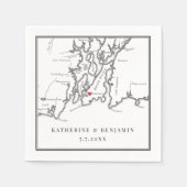 Elegant Newport Rhode Island Schwarz-weiß Hochzeit Serviette (Vorderseite)