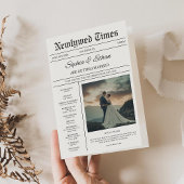 Elegant Newspaper Details Timeline Wedding Einladung